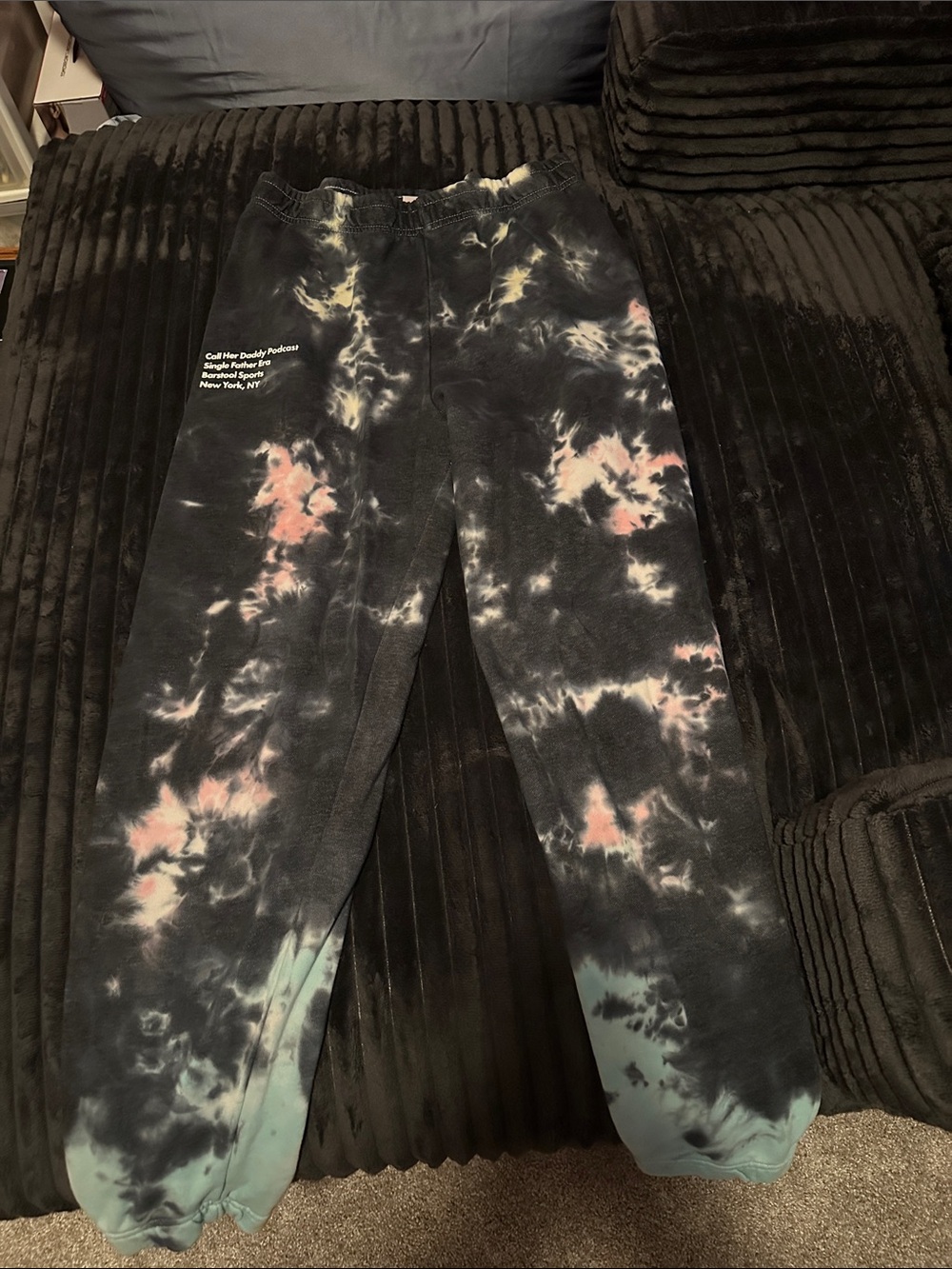 Kids Tie-Dye Joggers with Pink & Teal Accents